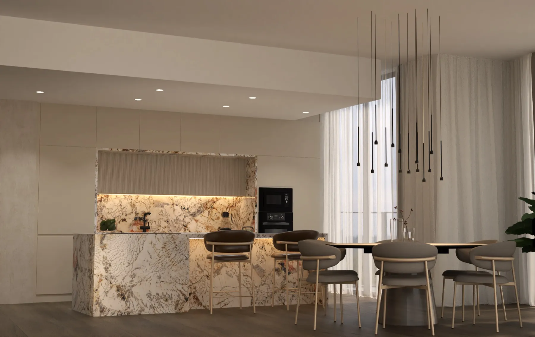 Medzi nebom a mestom, Eurovea Tower, vizualizácia interiéru